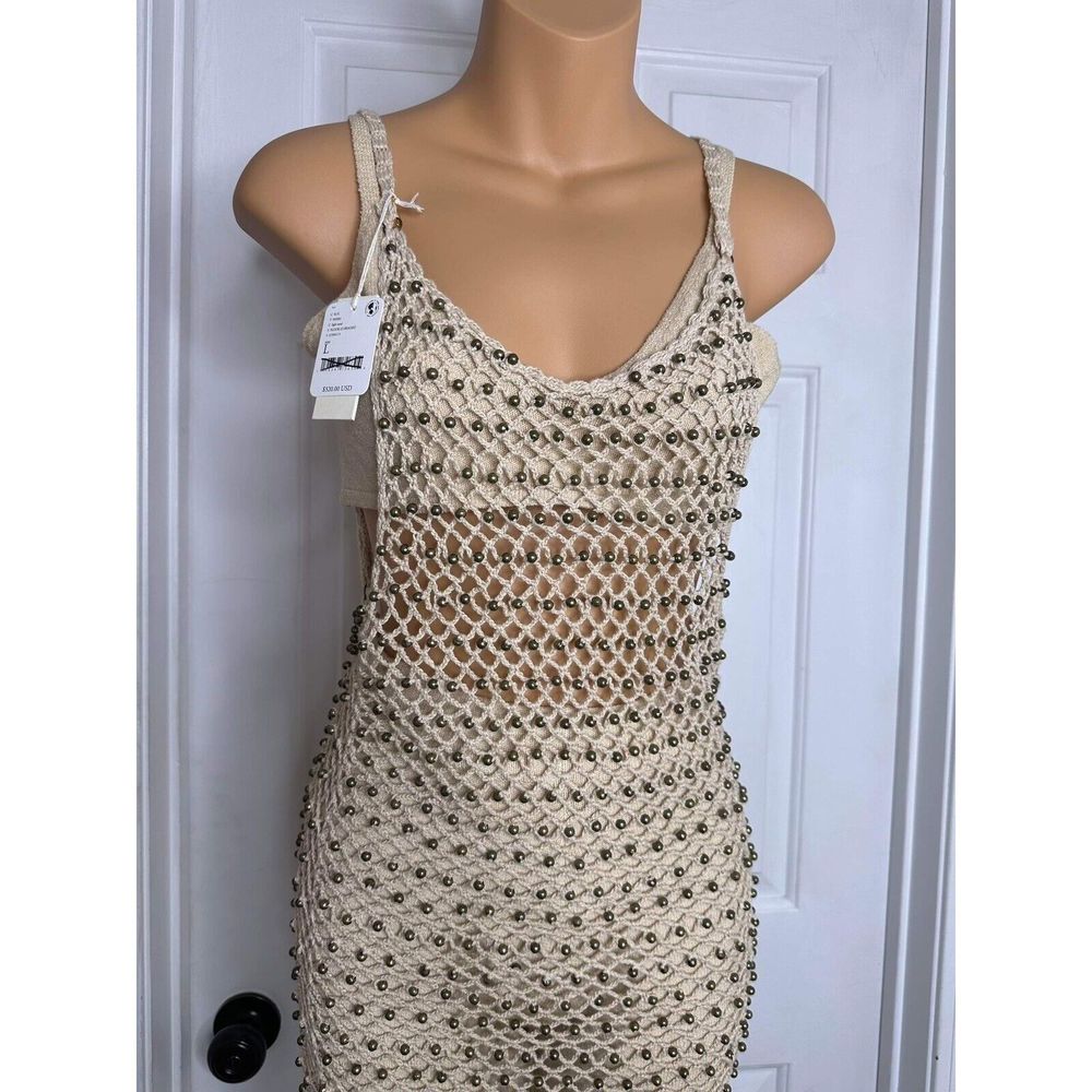 Free People Beige Crochet Fringe Maxi Dress - Picture 4 of 5